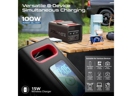 Promate PowerTank-600 Portable Power Station 600W 